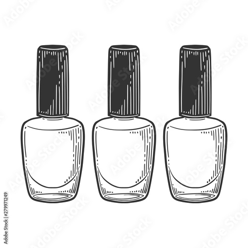 Nail polish. Vector in doodle and sketch style.