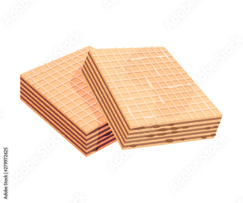 Square multilayer waffles. Vector illustration on white background.