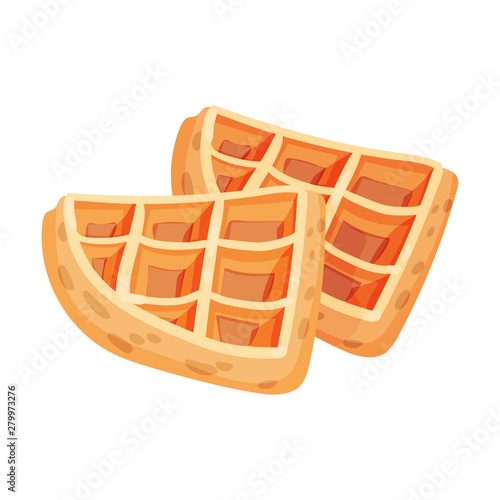 Soft triangular waffles. Vector illustration on white background.