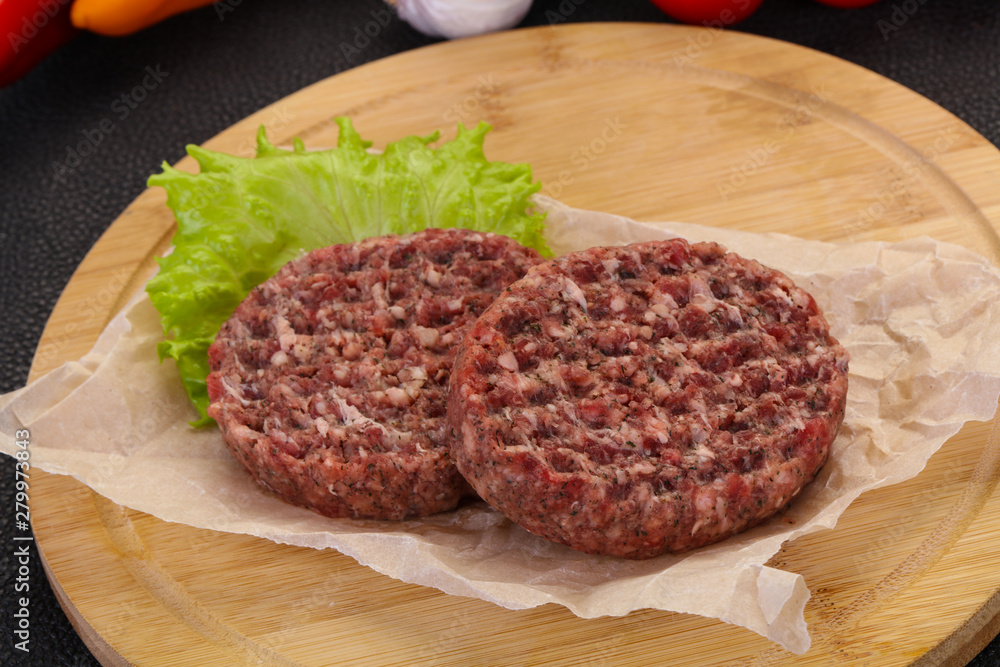 Raw burger cutlet Raw burger cutlet