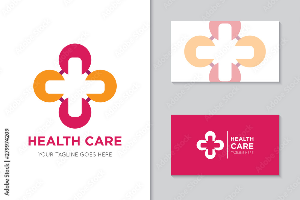 Obraz premium Medical health care logo and icon vector illustration design template