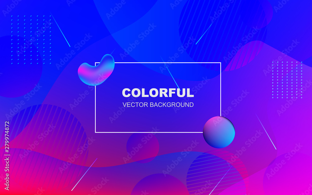 Abstract colorful Flow and liquid vector background with fluid gradient shapes composition. Minimal modern and trendy design concept for use element wallpaper, cover, poster, banner