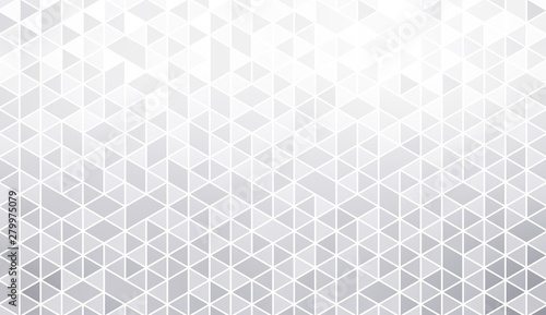 White creative mosaic triangles background. Subtle geometric pattern. Light crystals abstract texture.