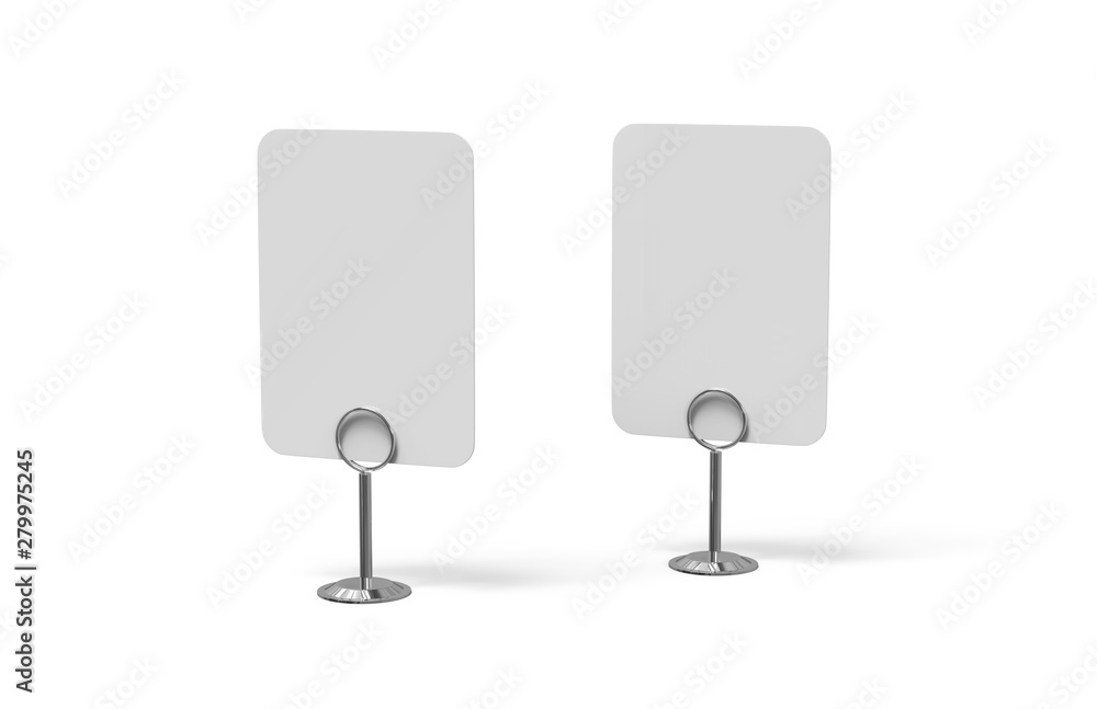 Card holder mock up template, Reserved sign on isolated white background, 3d illustration Card holder mock up template, Reserved sign on isolated white background, 3d illustration