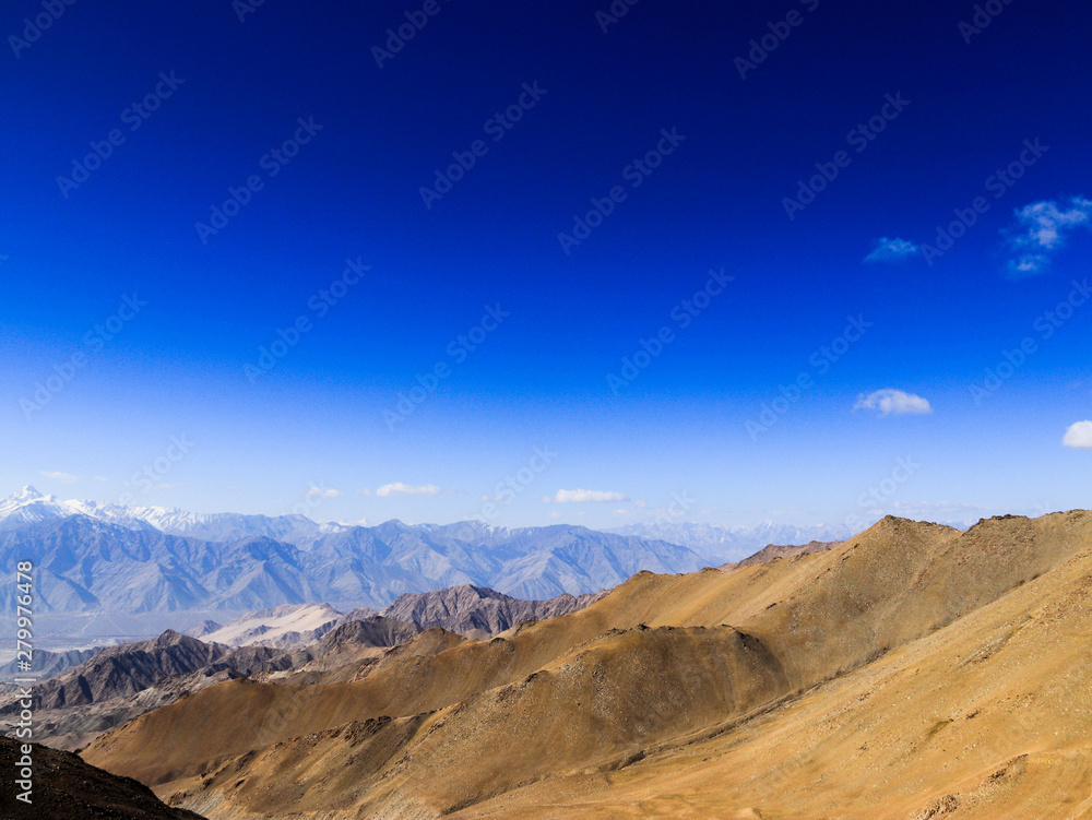 High mountain and bright sky in Leh Ladakh