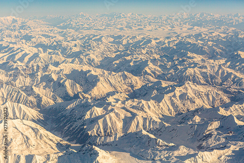 Nice of bird eye view of Himalaya range on the way to Leh Ladakh india.