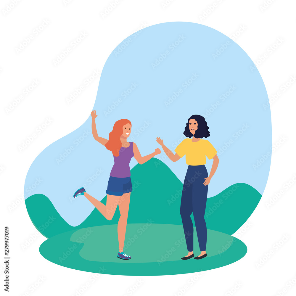 young girls friends celebrating in the park young girls friends celebrating in the park