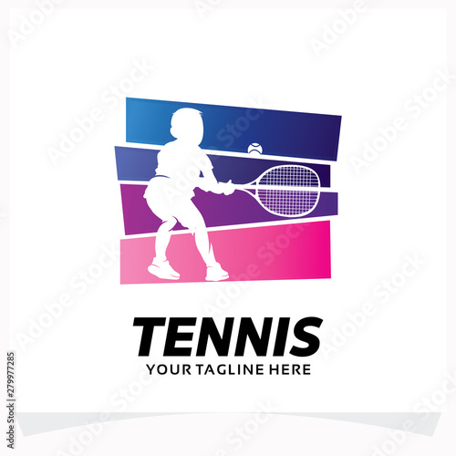 Tennis Kids Logo Design Template