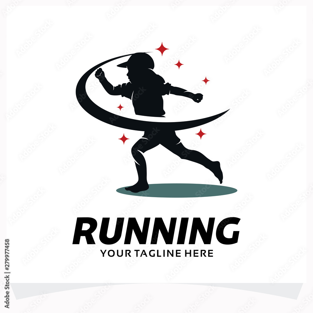 Running Boy Logo Design Template