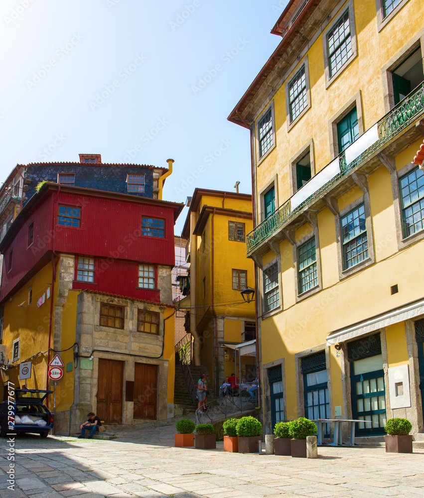 Traditional houses in Ribeira district, Porto,  Portugal.