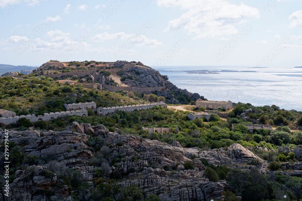 Isola do Caprera and Forte Capo D'Orso in Sardinia on the way to the rock of the bear