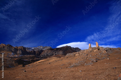 Caucasus. Kurtat Gorge. Battle towers.