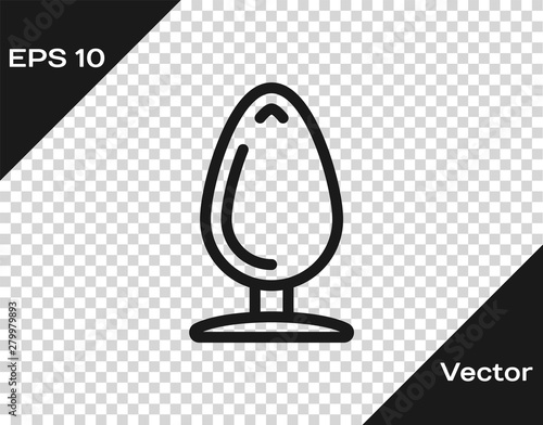 Grey Anal plug icon isolated on transparent background. Butt plu