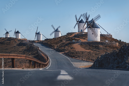 Consuegra windmills of La Mancha, famous for Don Quixote stories - Toledo, Castila La Macha, Spain