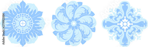 Ornamental circle floral patterns. rosette ornament