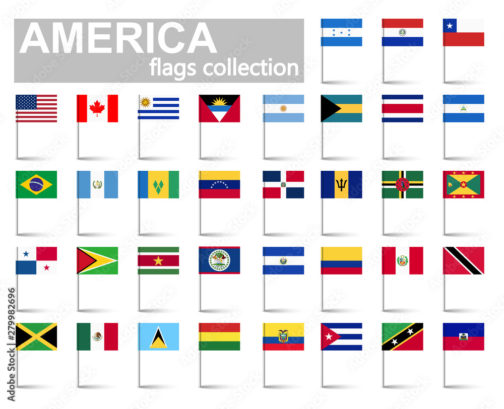 all country flags of America all country flags of America
