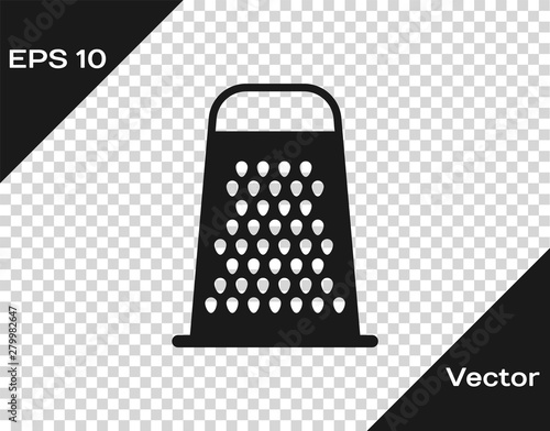 Grey Grater icon isolated on transparent background. Kitchen sym