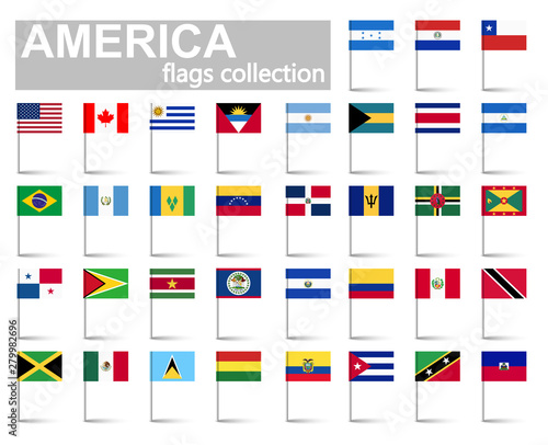 all country flags of America