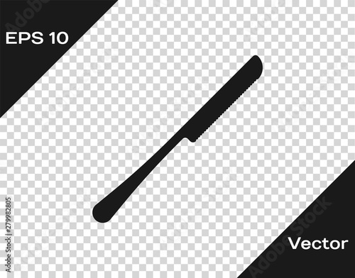 Grey Knife icon isolated on transparent background. Cutlery symb