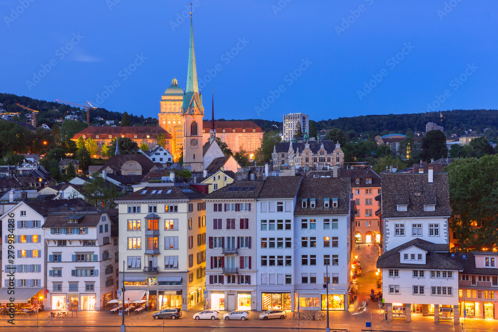 Naklejka premium Zurich, the largest city in Switzerland