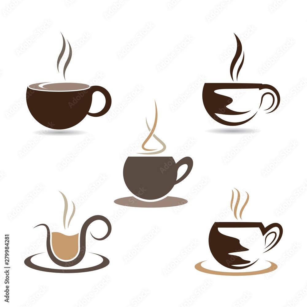 Obraz premium Coffee vector icon illustration design