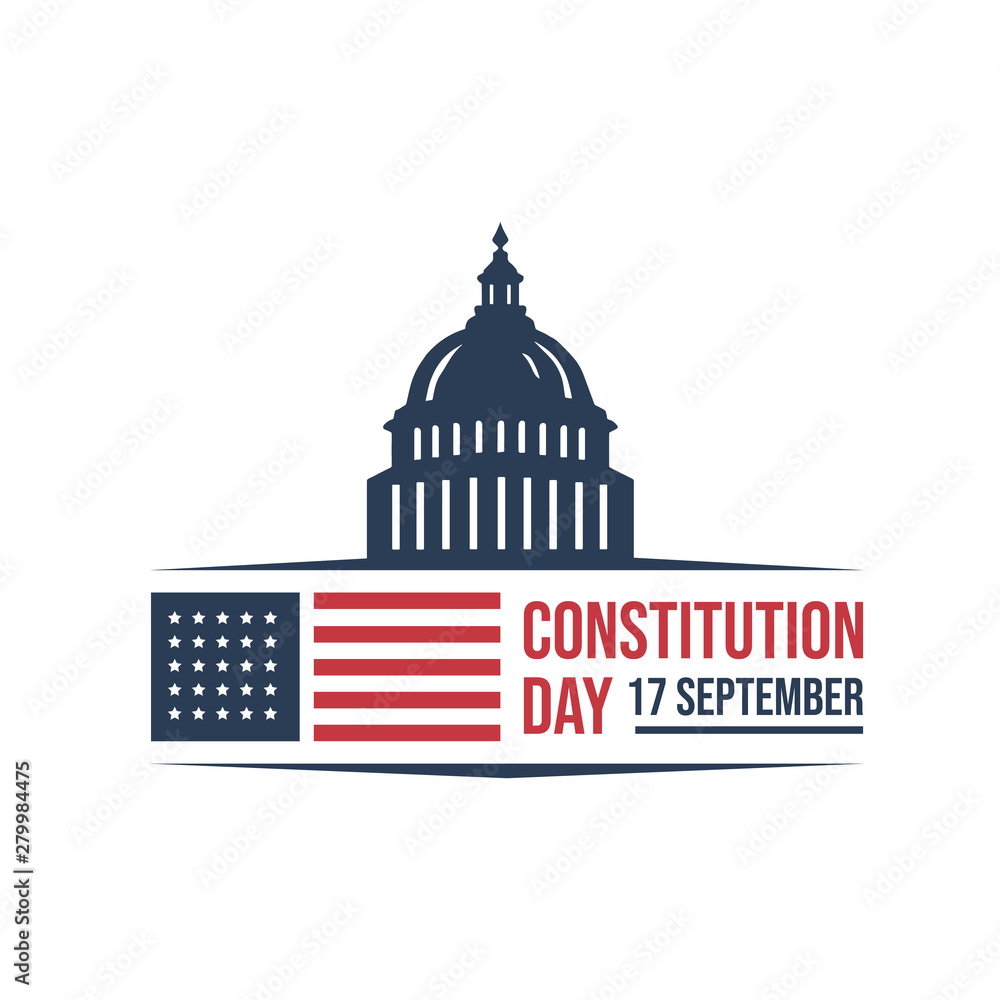 American constitution day badge vector logo icon isolated on white background
