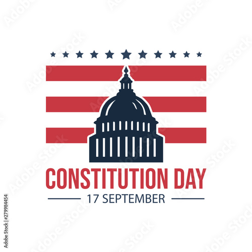 American constitution day badge vector logo icon isolated on white background