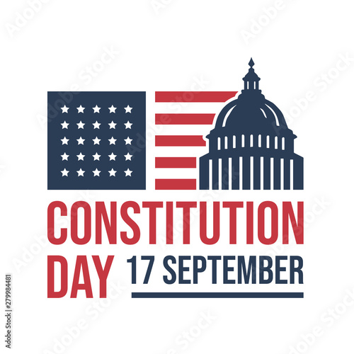 American constitution day badge vector logo icon isolated on white background