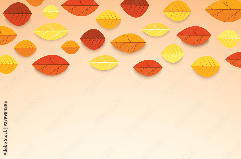 Autumn layout decorate with leaves background vector illustration EPS10