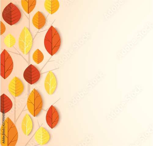 Autumn layout decorate with leaves background vector illustration EPS10