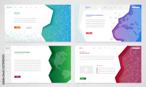 Clean and modern website templates, vector illustration