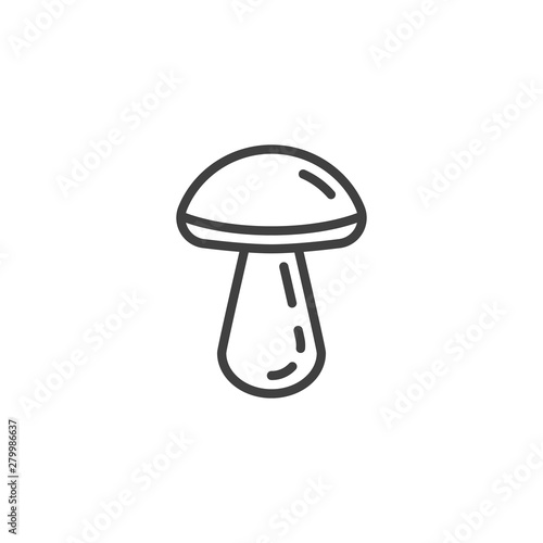 Fungus, fungi line icon. Birch bolete linear style sign for mobile concept and web design. Mushroom outline vector icon. Symbol, logo illustration. Vector graphics