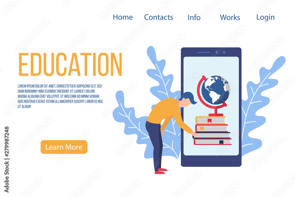 Vector illustration of online education.