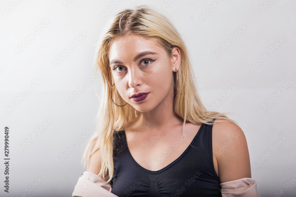 Portrait Fitness Woman. isolated on white background Portrait Fitness Woman. isolated on white background