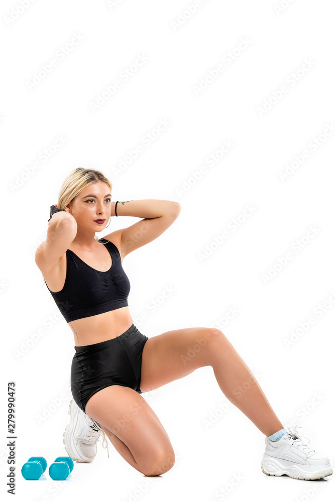 Portrait Fitness Woman. isolated on white background Portrait Fitness Woman. isolated on white background