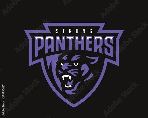 Panther head modern logo, template design emblem for a sport and eSport team.