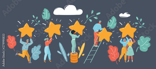 Reaching for the stars of men and women.