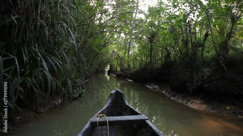 Backwater tour on river Poovar in India photo