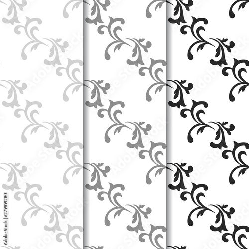 floral seamless pattern abstract leaves  swirls