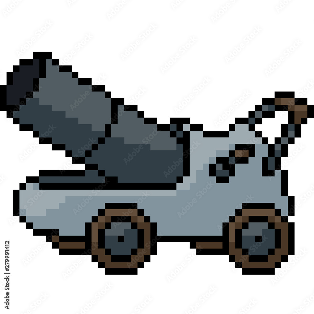 vector pixel art cannon toy