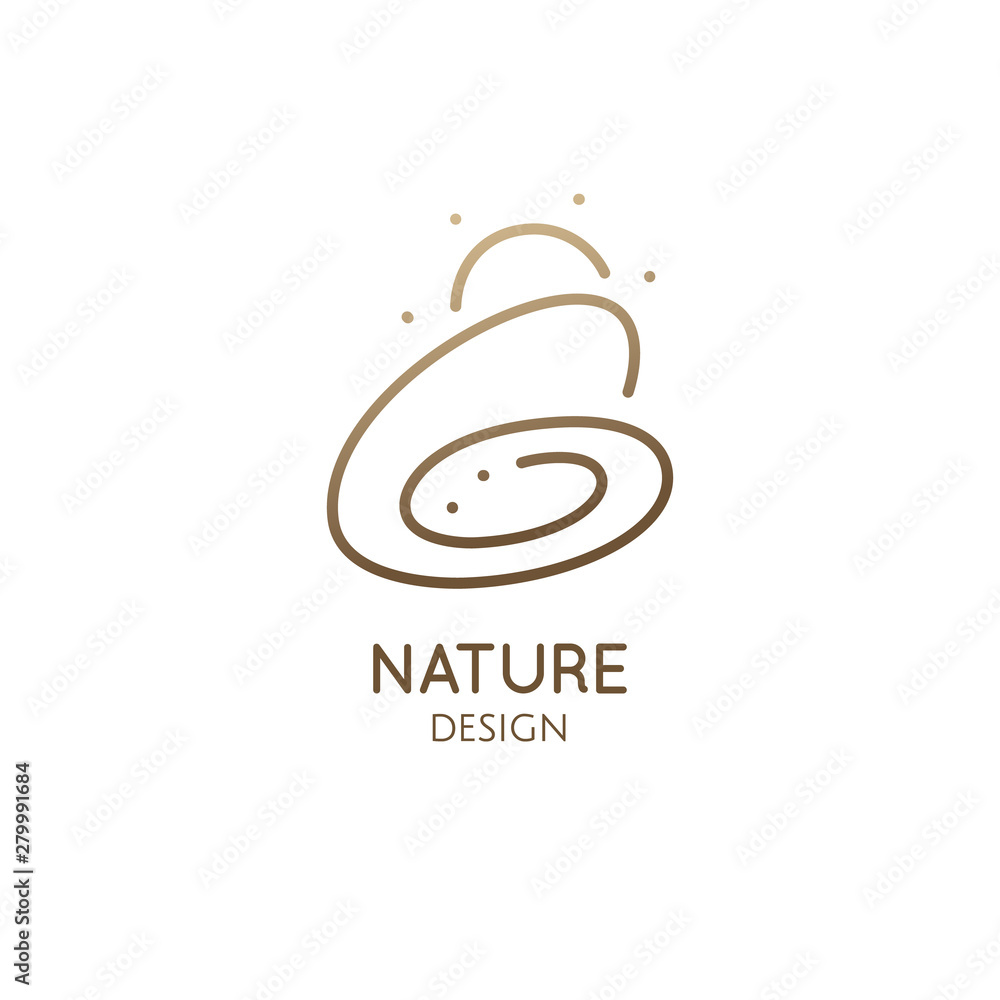 Fototapeta premium Abstract nature minimalistic logo mono line