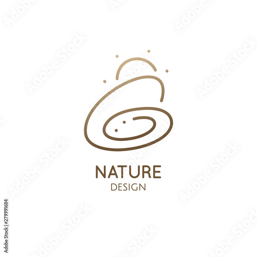 Abstract nature minimalistic logo mono line