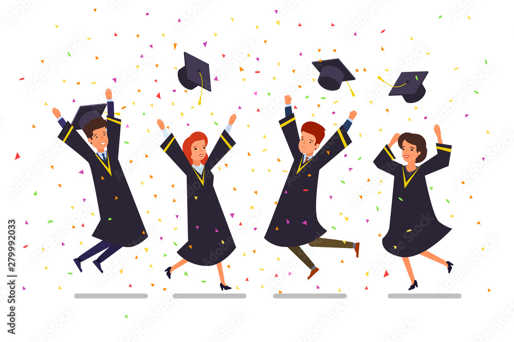 Concept of education. Group of happy graduated students. Concept of education. Group of happy graduated students.