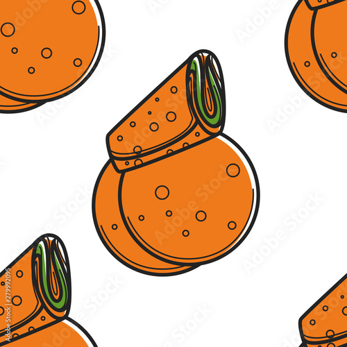 Bakery product Armenian pita bread or lavash seamless pattern
