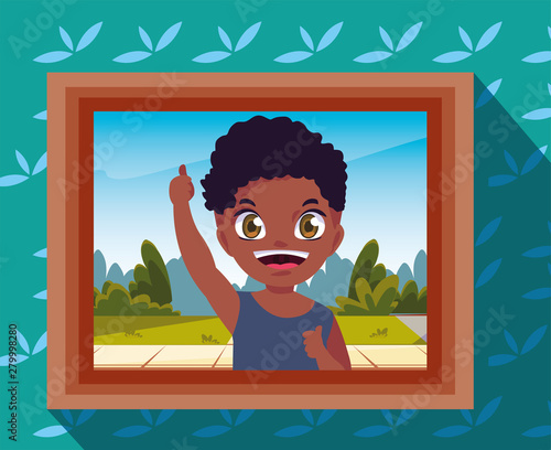 photography with boy on the wall