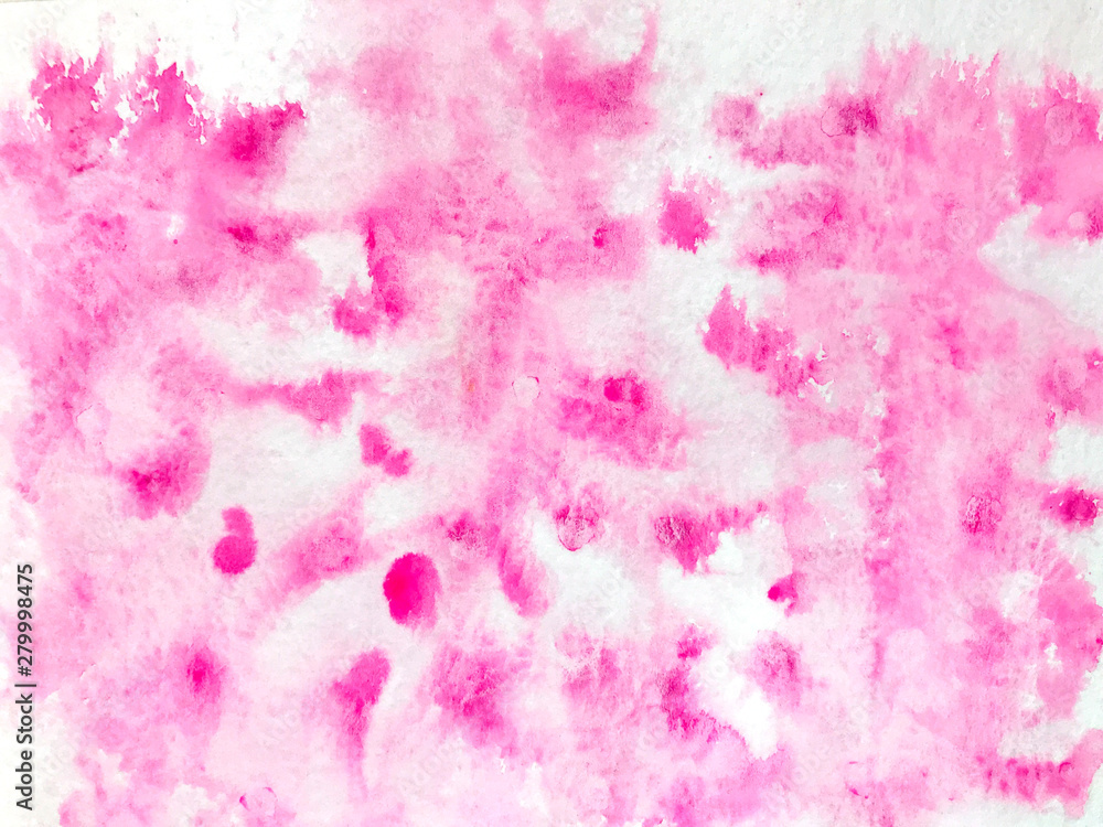 Watercolor abstract background with pink stains
