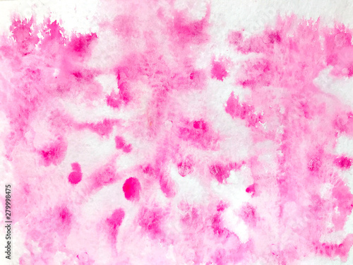 Watercolor abstract background with pink stains