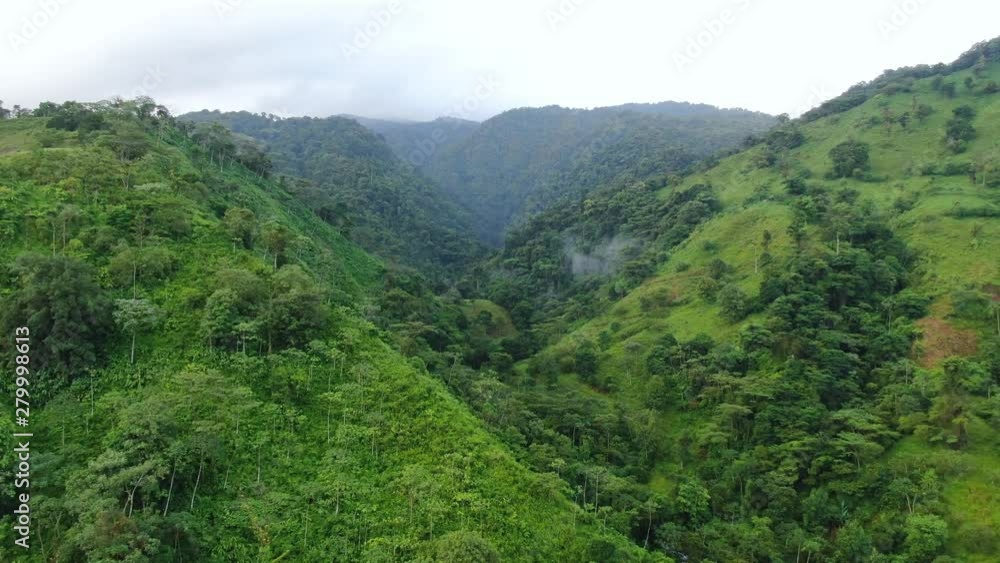 Glide towards misty mountains of El Castillo, Costa Rica Glide towards misty mountains of El Castillo, Costa Rica