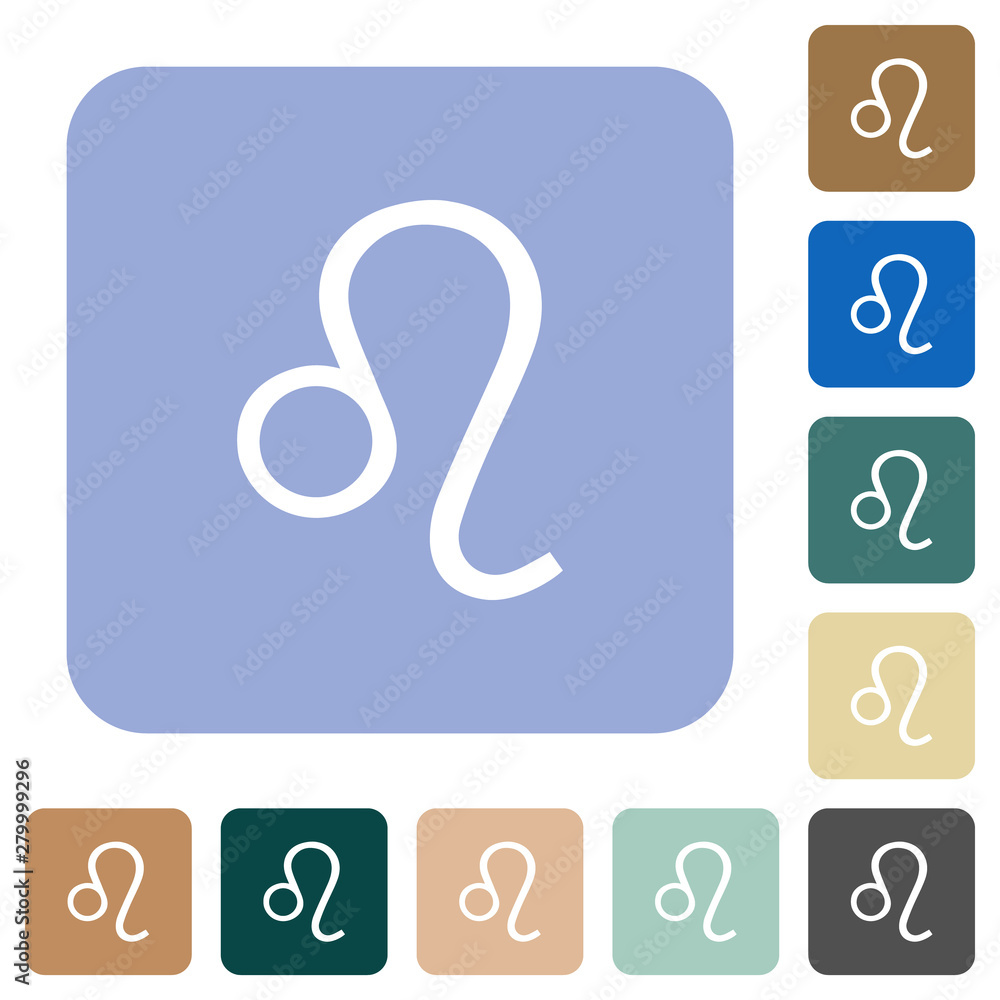Leo zodiac symbol rounded square flat icons Leo zodiac symbol rounded square flat icons