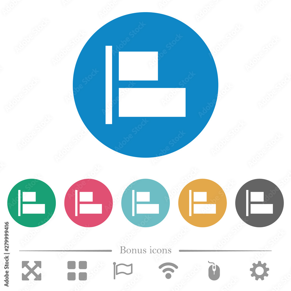 Align to left flat round icons Align to left flat round icons